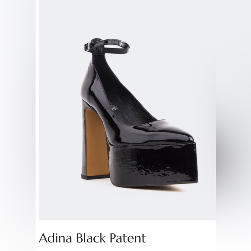 BLACK Patent Leather Sky-high Sexy  Platform Shoes ADINA New L’intervalle